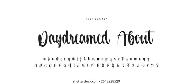 Alfabeto vetorial desenhado à mão. Fonte moderna de script de assinatura monocromática. Fonte de assinatura elegante. Melhor Alfabeto Bela Caligrafia Assinatura Fonte