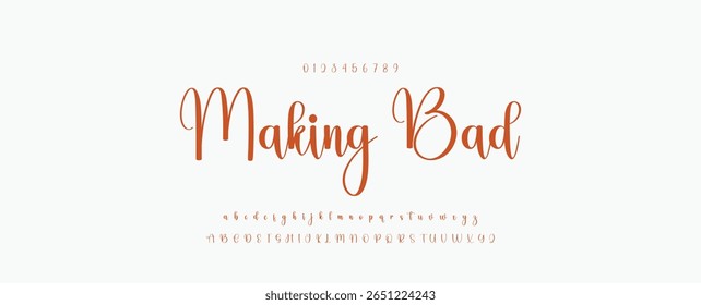 Alfabeto de Vector dibujado a mano. Fuente de script de firma monoline moderna. Elegante fuente de firma. Mejor fuente de firma de caligrafía hermosa del alfabeto.