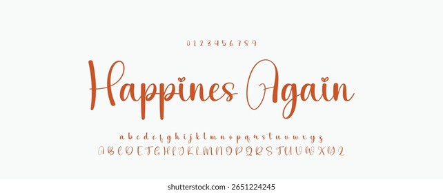 Handgezeichnetes Vektoralphabet. Moderne Schriftart für Monoline-Signaturen. Elegante Signatur. Beste Alphabet Schöne Kalligrafie Signatur Schriftart.
