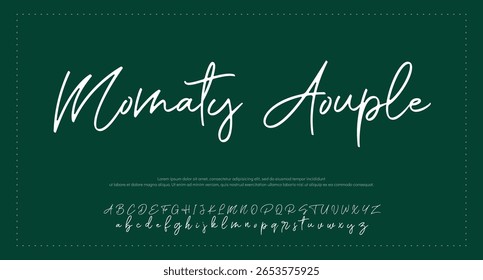 Alfabeto de Vector dibujado a mano. Fuente de script de firma monoline moderna. Elegante fuente de firma. La mejor fuente de firma de caligrafía hermosa del alfabeto