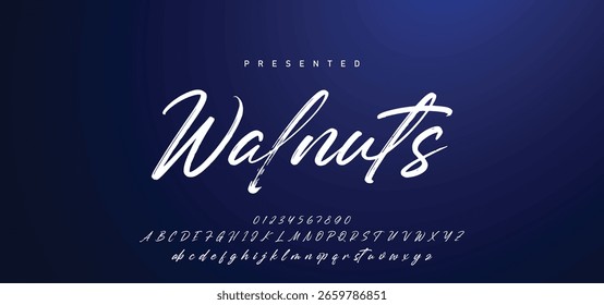 Alfabeto de Vector dibujado a mano. Fuente de script de firma monoline moderna. Elegante fuente de firma. Mejor alfabeto Hermosa caligrafía Signature fuente de letras escritas a mano.