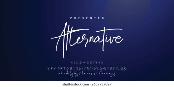 Hand drawn vector alphabet. Modern monoline signature script font. Elegant Signature Font. Best Alphabet Beautiful Calligraphy Signature Font lettering handwritten.