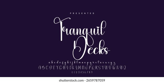 Alfabeto vetorial desenhado à mão. Fonte moderna de script de assinatura monocromática. Fonte de assinatura elegante. Melhor Alfabeto Bela Caligrafia Assinatura Fonte