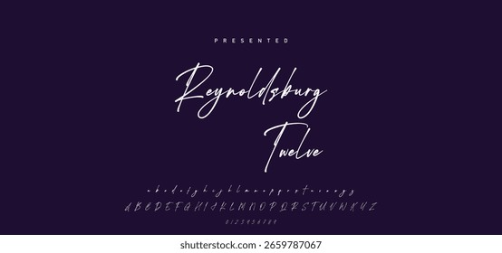 Handgezeichnetes Vektoralphabet. Moderne Schriftart für Monoline-Signaturen. Elegante Signatur. Bestes Alphabet Schöne Kalligrafie Signatur Schriftart
