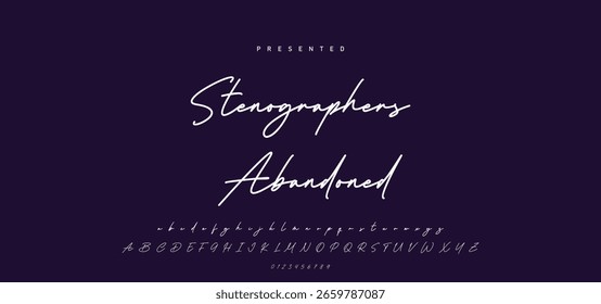Hand drawn vector alphabet. Modern monoline signature script font. Elegant Signature Font. Best Alphabet Beautiful Calligraphy Signature Font