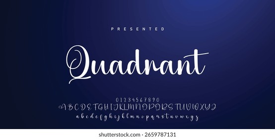 Handgezeichnetes Vektoralphabet. Moderne Schriftart für Monoline-Signaturen. Elegante Signatur. Bestes Alphabet Schöne Kalligrafie Signatur Schriftart