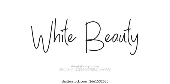 Hand drawn vector alphabet. Modern monoline signature script font. Elegant Signature Font. Best Alphabet Beautiful Calligraphy Signature Font. vector illustration 
