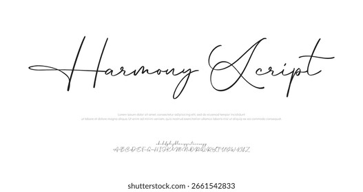 Hand drawn vector alphabet. Modern monoline signature script font. Elegant Signature Font. Best Alphabet Beautiful Calligraphy Signature Font. vector illustration 
