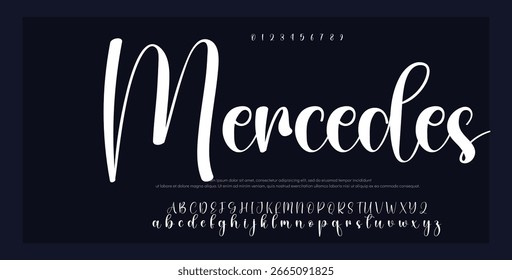 Alfabeto de Vector dibujado a mano. Fuente de script de firma monoline moderna. Elegante fuente de firma. La mejor fuente de firma de caligrafía hermosa del alfabeto
