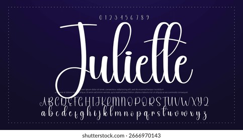 Alfabeto de Vector dibujado a mano. Fuente de script de firma monoline moderna. Elegante fuente de firma. La mejor fuente de firma de caligrafía hermosa del alfabeto 