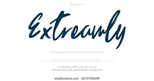 Hand drawn vector alphabet. Modern monoline signature script font. Elegant Signature Font. Best Alphabet Beautiful Calligraphy Signature Font lettering