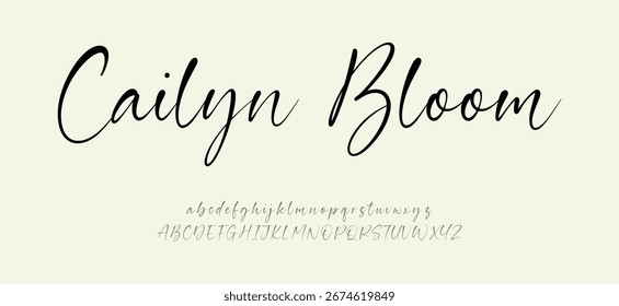 Hand drawn vector alphabet. Modern monoline signature script font. Elegant Signature Font. Best Alphabet Beautiful Calligraphy Signature Font. vector illustration