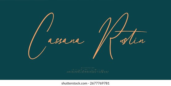 Hand drawn vector alphabet. Modern monoline signature script font. Elegant Signature Font. Best Alphabet Beautiful Calligraphy Signature Font. vector illustration