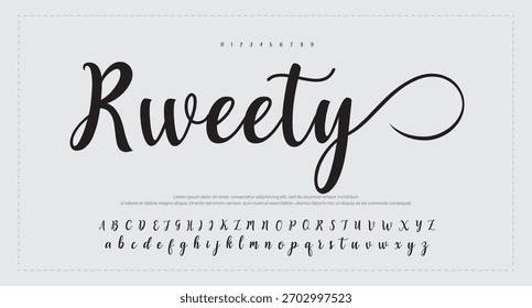 Alfabeto de Vector dibujado a mano. Fuente de script de firma monoline moderna. Elegante fuente de firma. La mejor fuente de firma de caligrafía hermosa del alfabeto