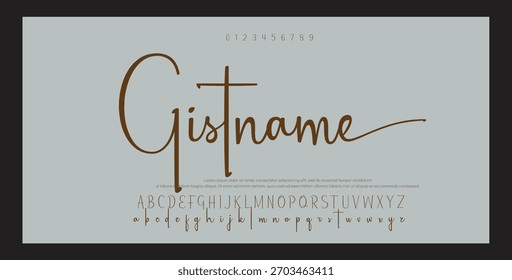 Hand drawn vector alphabet. Modern monoline signature script font. Elegant Signature Font. Best Alphabet Beautiful Calligraphy Signature Font lettering handwritten