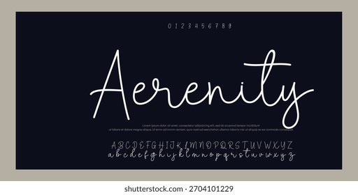Alfabeto de Vector dibujado a mano. Fuente de script de firma monoline moderna. Elegante fuente de firma. La mejor fuente de firma de caligrafía hermosa del alfabeto