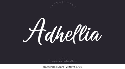 Hand drawn vector alphabet. Modern monoline signature script font. Elegant Signature Font. Best Alphabet Beautiful Calligraphy Signature Font lettering handwritten