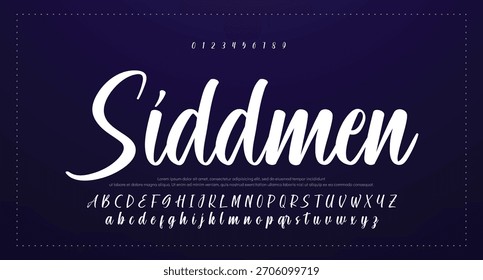 Alfabeto de Vector dibujado a mano. Fuente de script de firma monoline moderna. Elegante fuente de firma. Mejor Alfabeto Hermosa Caligrafía Firma Letra de fuente escrita a mano