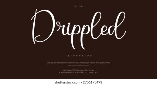 Alfabeto de Vector dibujado a mano. Fuente de script de firma monoline moderna. Elegante fuente de firma. Mejor Alfabeto Hermosa Caligrafía Firma Letra de fuente escrita a mano