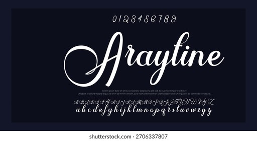 Hand drawn vector alphabet. Modern monoline signature script font. Elegant Signature Font. Best Alphabet Beautiful Calligraphy Signature Font lettering handwritten