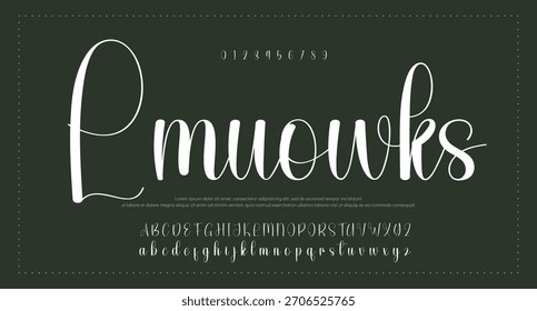 Alfabeto de Vector dibujado a mano. Fuente de script de firma monoline moderna. Elegante fuente de firma. La mejor fuente de firma de caligrafía hermosa del alfabeto