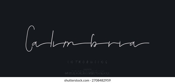 Alfabeto de Vector dibujado a mano. Fuente de script de firma monoline moderna. Elegante fuente de firma. Mejor Alfabeto Hermosa Caligrafía Firma Letra de fuente escrita a mano