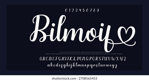 Alfabeto de Vector dibujado a mano. Fuente de script de firma monoline moderna. Elegante fuente de firma. Mejor Alfabeto Hermosa Caligrafía Firma Letra de fuente escrita a mano