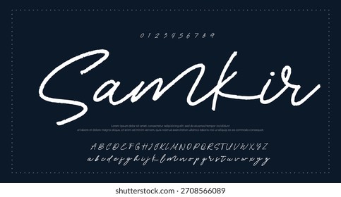 Hand drawn vector alphabet. Modern monoline signature script font. Elegant Signature Font. Best Alphabet Beautiful Calligraphy Signature Font lettering handwritten