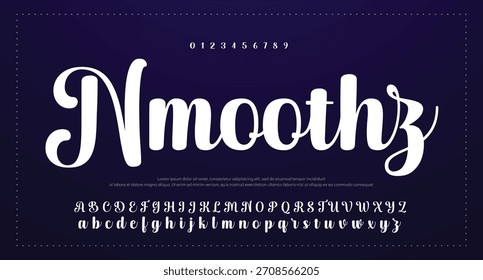 Alfabeto de Vector dibujado a mano. Fuente de script de firma monoline moderna. Elegante fuente de firma. Mejor alfabeto Hermosa caligrafía Signature letras de fuente