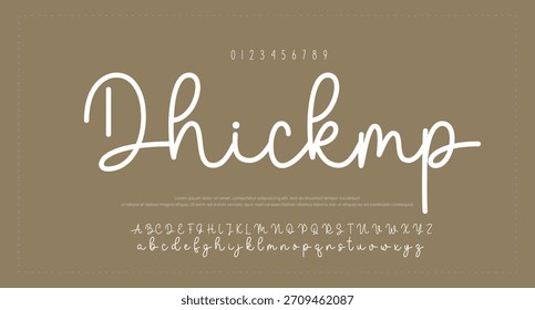 Alfabeto de Vector dibujado a mano. Fuente de script de firma monoline moderna. Elegante fuente de firma. Mejor Alfabeto Hermosa Caligrafía Firma Letra de fuente escrita a mano
