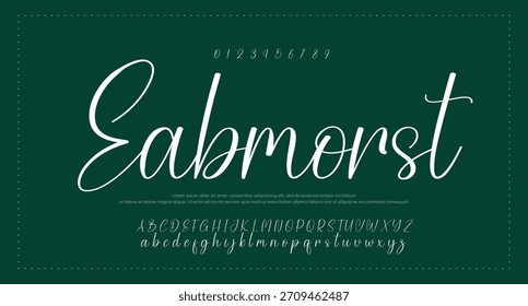 Alfabeto de Vector dibujado a mano. Fuente de script de firma monoline moderna. Elegante fuente de firma. La mejor fuente de firma de caligrafía hermosa del alfabeto