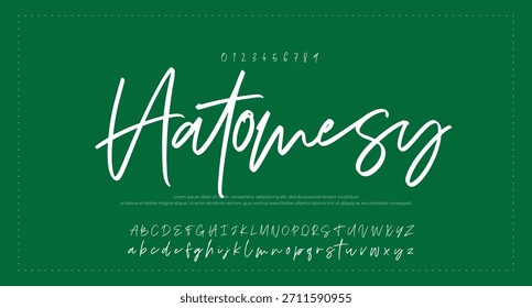 Alfabeto de Vector dibujado a mano. Fuente de script de firma monoline moderna. Elegante fuente de firma. Mejor Alfabeto Hermosa Caligrafía Firma Letra de fuente escrita a mano
