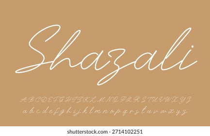 Alfabeto vetorial desenhado à mão. Fonte moderna de script de assinatura monocromática. Fonte de assinatura elegante. Melhor Alfabeto Bela Caligrafia Assinatura Fonte. ilustração vetorial