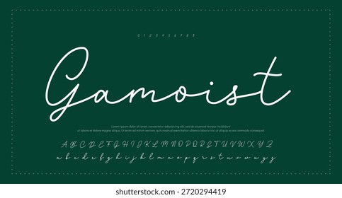 Alfabeto de Vector dibujado a mano. Fuente de script de firma monoline moderna. Elegante fuente de firma. Mejor alfabeto Hermosa caligrafía Signature fuente. Ilustración vectorial