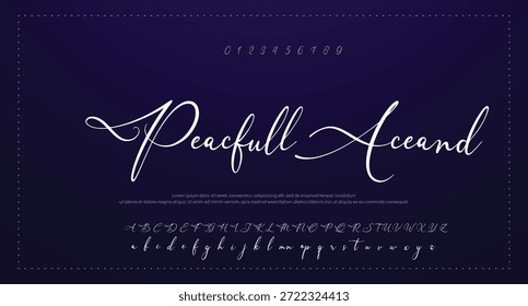 Alfabeto de Vector dibujado a mano. Fuente de script de firma monoline moderna. Elegante fuente de firma. Mejor alfabeto Hermosa caligrafía Signature fuente. Ilustración vectorial