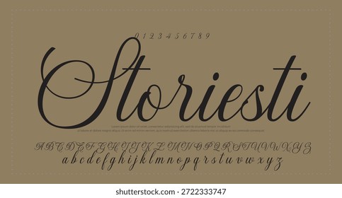Alfabeto de Vector dibujado a mano. Fuente de script de firma monoline moderna. Elegante fuente de firma. La mejor fuente de firma de caligrafía hermosa del alfabeto 