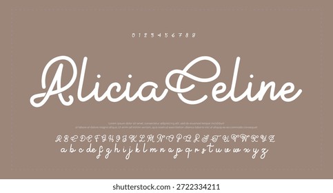 Alfabeto de Vector dibujado a mano. Fuente de script de firma monoline moderna. Elegante fuente de firma. Mejor alfabeto Hermosa caligrafía Signature fuente. Ilustración vectorial