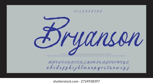 Alfabeto de Vector dibujado a mano. Fuente de script de firma monoline moderna. Elegante fuente de firma. La mejor fuente de firma de caligrafía hermosa del alfabeto