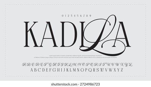
Alfabeto de Vector dibujado a mano. Fuente de script de firma monoline moderna. Elegante fuente de firma. Mejor alfabeto Hermosa caligrafía Signature fuente. Ilustración vectorial