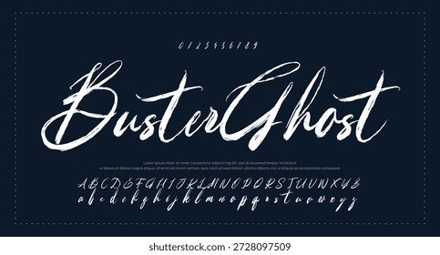Alfabeto de Vector dibujado a mano. Fuente de script de firma monoline moderna. Elegante fuente de firma. La mejor fuente de firma de caligrafía hermosa del alfabeto 