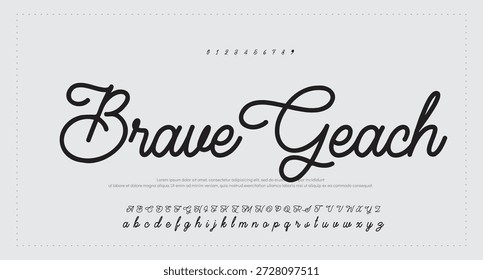Alfabeto de Vector dibujado a mano. Fuente de script de firma monoline moderna. Elegante fuente de firma. La mejor fuente de firma de caligrafía hermosa del alfabeto 