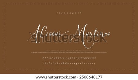 Hand drawn vector alphabet. Modern monoline signature script font. Elegant Signature Font. Best Alphabet Beautiful Calligraphy Signature Font lettering