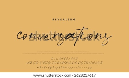 Hand drawn vector alphabet. Modern monoline signature script font. Elegant Signature Font. Best Alphabet Beautiful Calligraphy Signature Font
