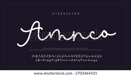 Hand drawn vector alphabet. Modern monoline signature script font. Elegant Signature Font. Best Alphabet Beautiful Calligraphy Signature Font