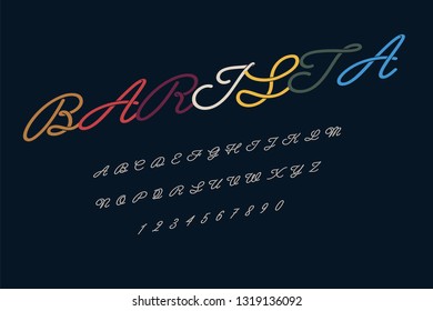Hand drawn vector alphabet. Script font. Isolated letters written with marker, ink. Calligraphy, lettering. - Vector