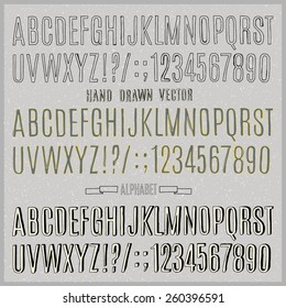 hand drawn vector alphabet vintage collection