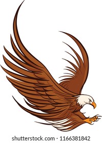 hand drawn vector american bald eagle