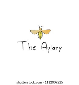 Hand drawn vector apiary illustration. Label , logo or sticker for honey products. Beekeeping concept