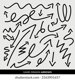 Hand Drawn Vector Arrow Collection Set