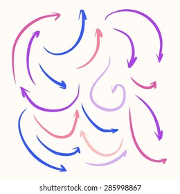 Hand drawn vector arrow collection isolated 
